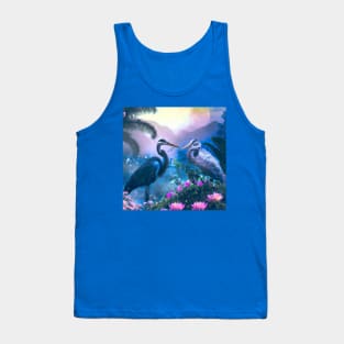 Great Blue Herons in The Tropical Paradise Tank Top